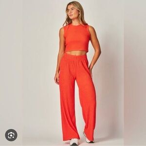 Love Poem Ribbed Wide-Leg Pant Set